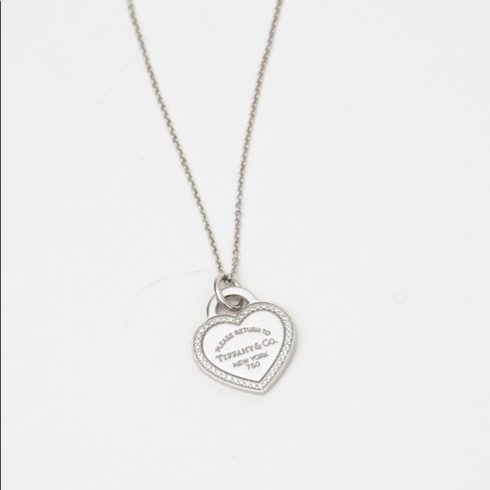 SOLD Tiffany & Co White Gold Diamond Return to Tiffany Necklace - Picture 5 of 6